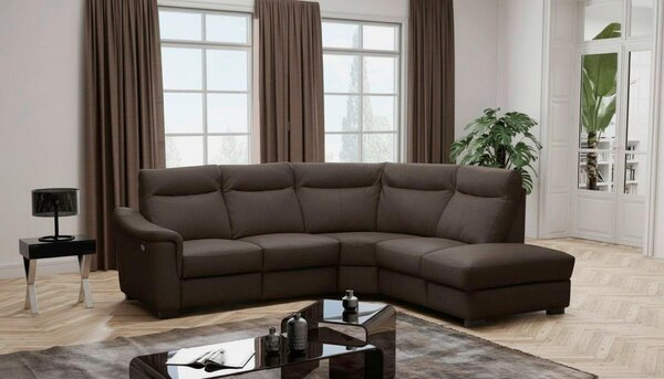 ROHOVÁ SEDAČKA, textil, kůže, tmavě hnědá Livetastic - Sedací soupravy, Online Only