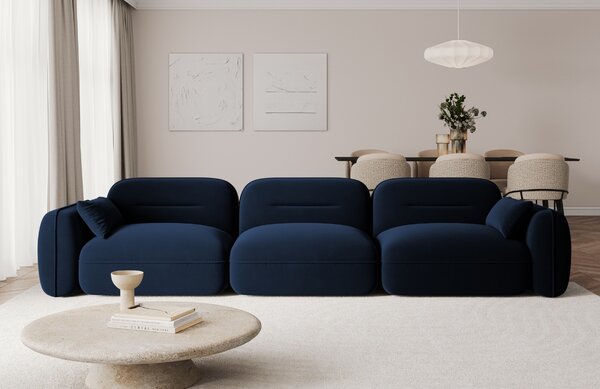 -25 % Dny MOMENTI– Cosmopolitan Design Královsky modrá sametová čtyřmístná pohovka Sydney 320 cm