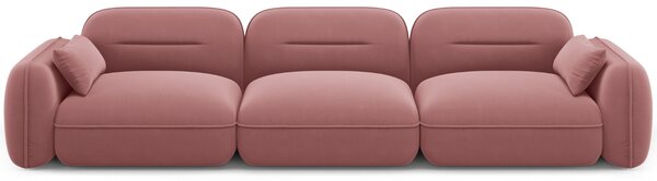 -25 % Dny MOMENTI– Cosmopolitan Design Růžová sametová čtyřmístná pohovka Sydney 320 cm