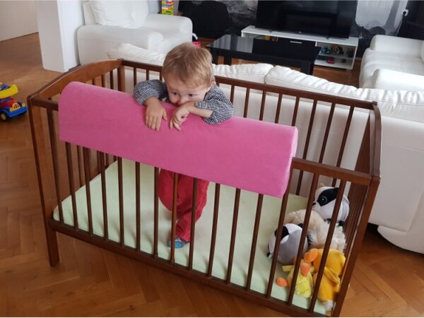 Chránič na dětskou postýlku růžový, 50 cm