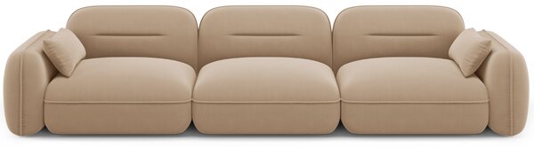 -25 % Dny MOMENTI– Cosmopolitan Design Pískově hnědá sametová čtyřmístná pohovka Sydney 320 cm