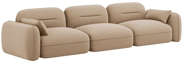 -25 % Dny MOMENTI– Cosmopolitan Design Pískově hnědá sametová čtyřmístná pohovka Sydney 320 cm