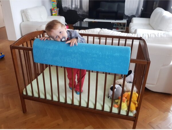 Chránič na dětskou postýlku modrý, 50 cm