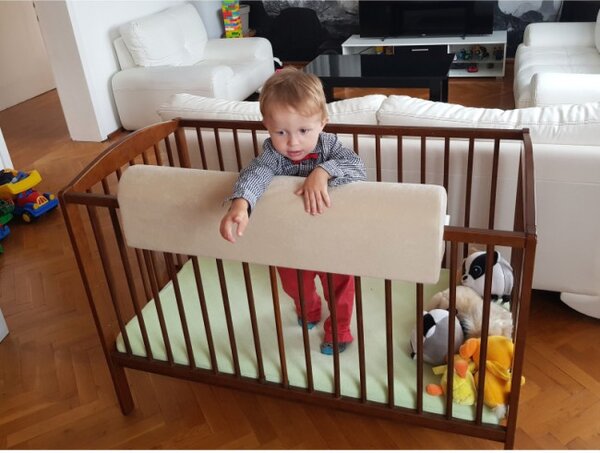 Chránič na dětskou postýlku béžový, 50 cm