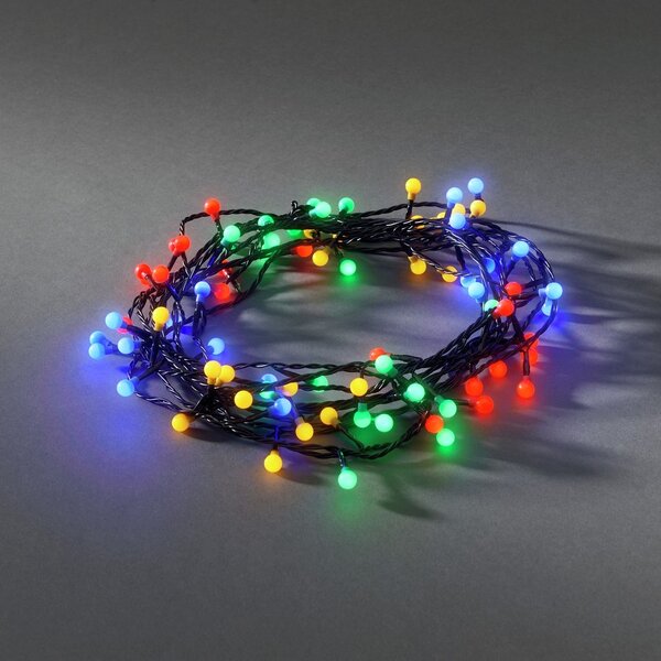 Vnitřní LED vánoční řetěz s kuličkami - různobarevná, 10m, 80 LED