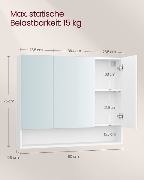 Zrcadlová skříňka BBK130W01
