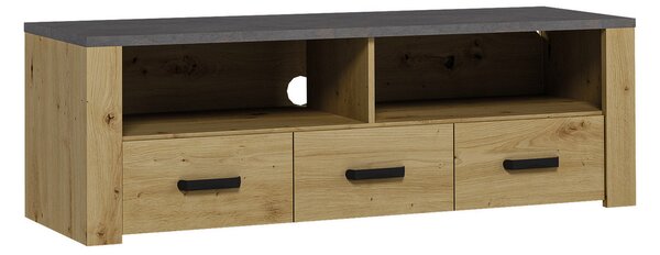 Televizní stolek RTV XL - dub artisan/šedá