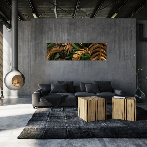 Obraz - Zlaté listy (170x50 cm)