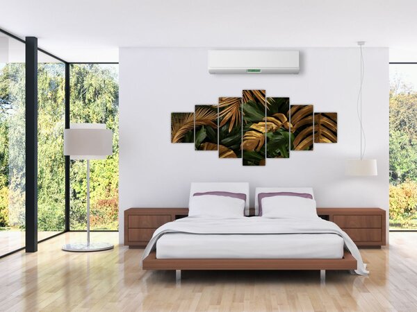 Obraz - Zlaté listy (210x100 cm)