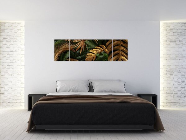 Obraz - Zlaté listy (170x50 cm)