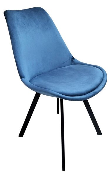 Židle Ze Sametu Mia - Modrá