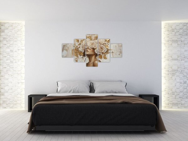 Obraz - Dívka s růžemi (125x70 cm)