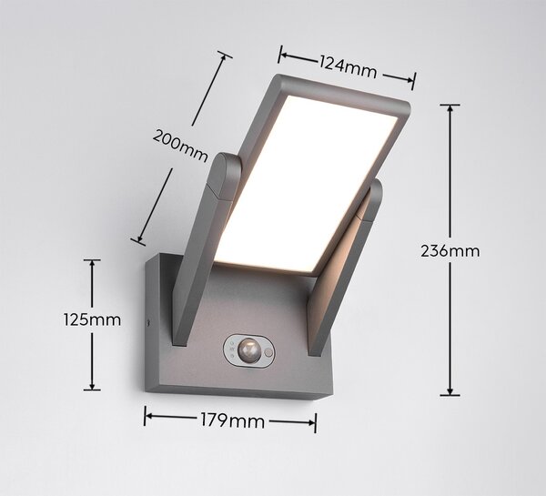 Trio T253769142 LED venkovní nástěnné svítidlo MALAWI | 5W integrovaný LED zdroj | 700lm | 2300+3000+4000K