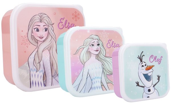 Svačinové boxy Ledové království - Frozen - motiv Elsa a Olaf - sada 3ks
