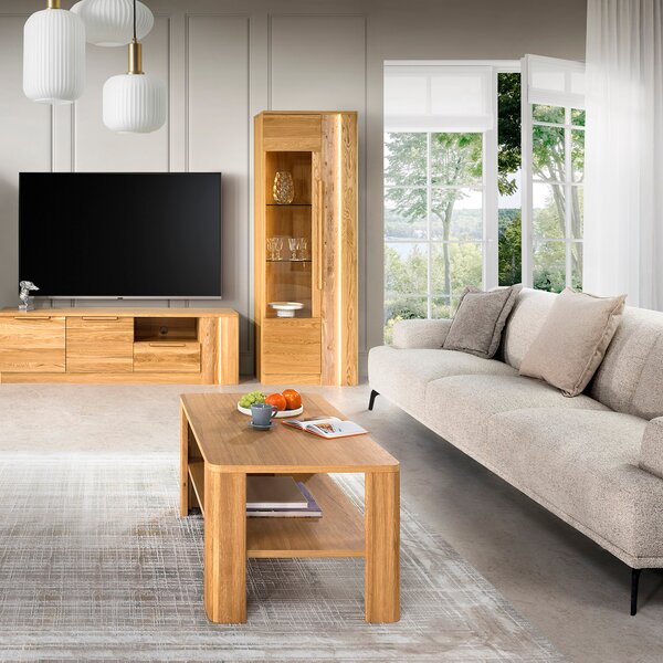Szynaka Vitrína London 10 72 cm z masivu s LED osvětlením dub přírodní