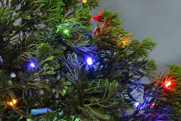 Vnitřní vánoční LED řetěz na baterie - různobarevná, 2 m, 20 LED