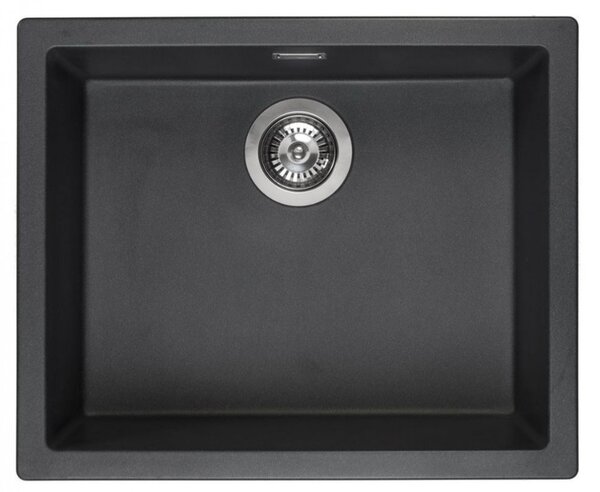 Kuchyňský granitový dřez REGINOX AMSTERDAM 560 bez odkapu, barva Black metalic (silvery)