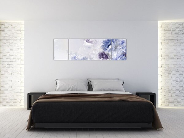Obraz - Kvetiny, texturovaná malba (170x50 cm)