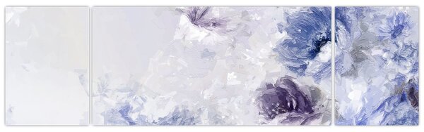 Obraz - Kvetiny, texturovaná malba (170x50 cm)