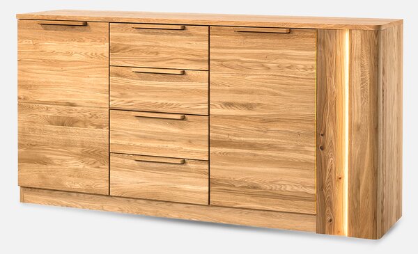 Szynaka Komoda London 46 180 cm z masivu s LED osvětlením dub přírodní