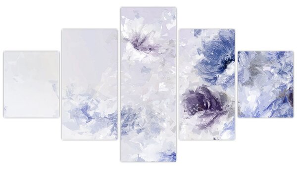 Obraz - Kvetiny, texturovaná malba (125x70 cm)