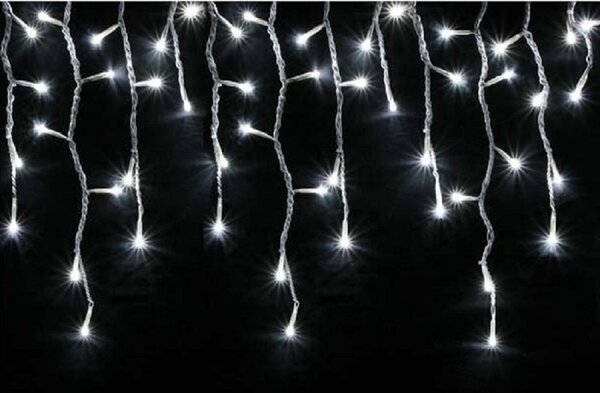 Venkovní LED vánoční závěs Délka světelné části a počet LED: 10m a 310 LED, stálé svícení, s časovačem 6h/18h