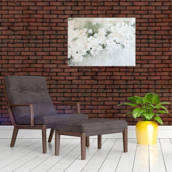 Obraz - Abstrakce bílých květů (70x50 cm)