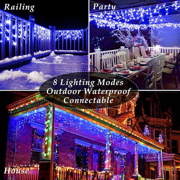 Venkovní LED vánoční závěs – modrá, stále svítící, různé délky na výběr Délka světelné části a počet LED: 2,5m a 105 LED