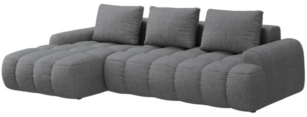 Cosmopolitan Design Šedá rozkládací pohovka Linz 275 cm, levá