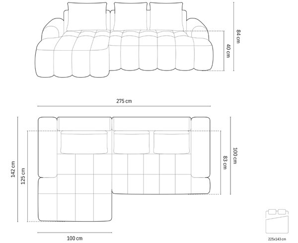 -25 % Dny MOMENTI– Cosmopolitan Design Pískově hnědá rozkládací pohovka Linz 275 cm, levá