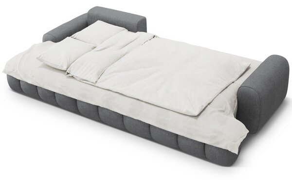 Cosmopolitan Design Šedá rozkládací pohovka Linz 275 cm, levá