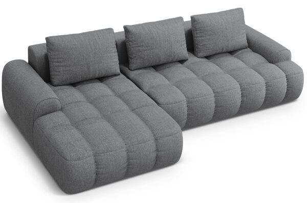 Cosmopolitan Design Šedá rozkládací pohovka Linz 275 cm, levá