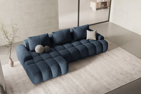 -25 % Dny MOMENTI– Cosmopolitan Design Tmavě modrá rozkládací pohovka Linz 275 cm, levá