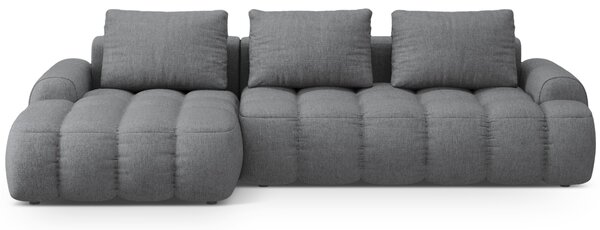 Cosmopolitan Design Šedá rozkládací pohovka Linz 275 cm, levá