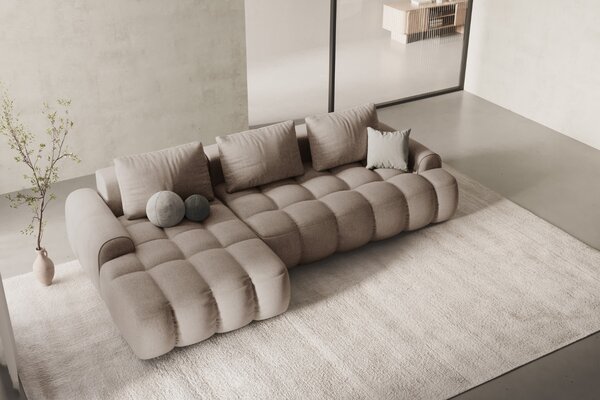 -25 % Dny MOMENTI– Cosmopolitan Design Pískově hnědá rozkládací pohovka Linz 275 cm, levá