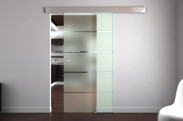 Design skleněné posuvné dveře 90x215 cm T11H - komplet