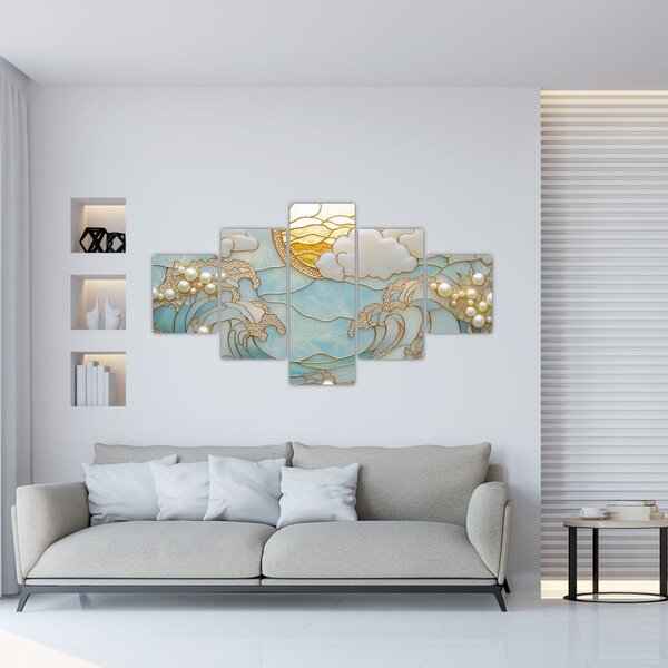 Obraz - 3D perly v oceánu (125x70 cm)