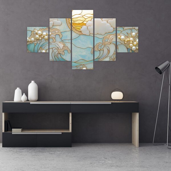 Obraz - 3D perly v oceánu (125x70 cm)