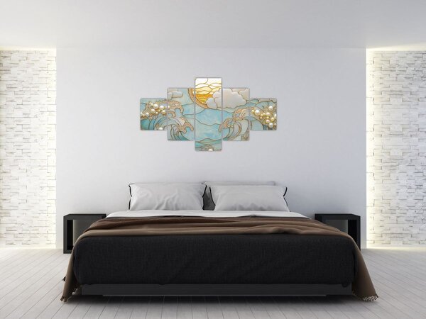 Obraz - 3D perly v oceánu (125x70 cm)