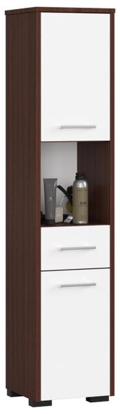 Koupelnová skříňka FIN 30 2D 1SZ 1W wenge/bílá