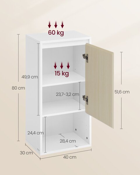 Závěsná koupelnová skříňka BBK742N01