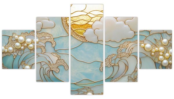 Obraz - 3D perly v oceánu (125x70 cm)