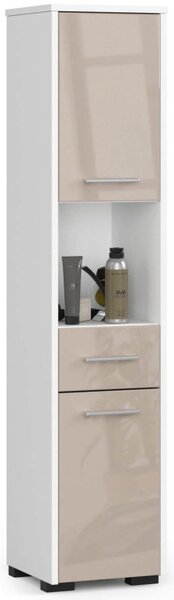 Koupelnová skříňka FIN 2D 1SZ 1W cappuccino, lesk