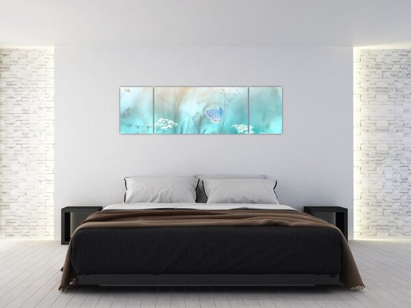 Obraz - Motýlek v modrém (170x50 cm)