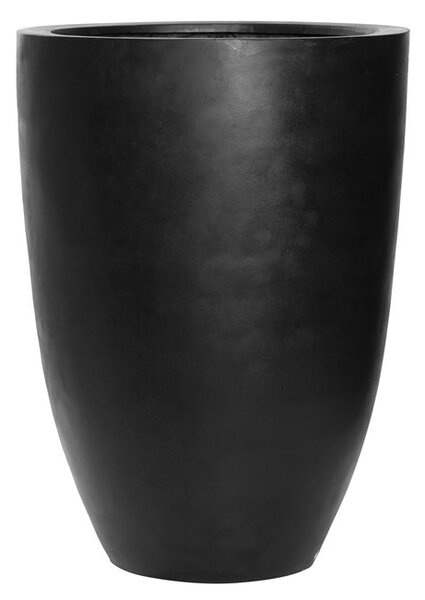 Pottery Pots Venkovní květináč kulatý Ben XL, Black (barva černá), kolekce Natural, kompozit Fiberstone, průměr 52 cm x v 72 cm, objem cca 119 l