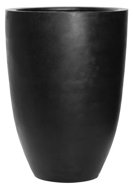 Pottery Pots Venkovní květináč kulatý Ben XL, Black (barva černá), kolekce Natural, kompozit Fiberstone, průměr 52 cm x v 72 cm, objem cca 119 l