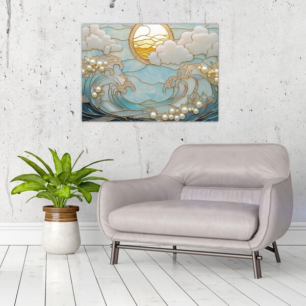 Obraz - 3D perly v oceánu (70x50 cm)