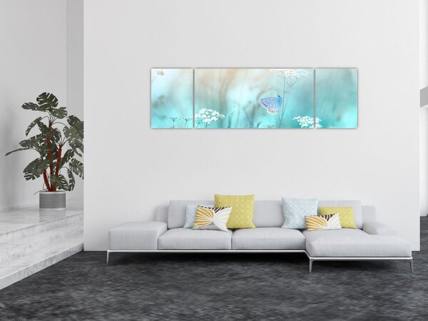 Obraz - Motýlek v modrém (170x50 cm)