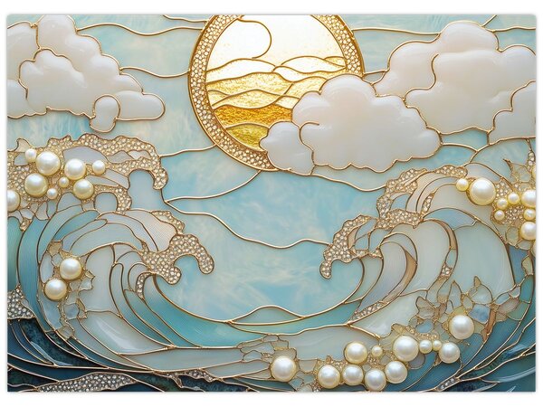 Obraz - 3D perly v oceánu (70x50 cm)