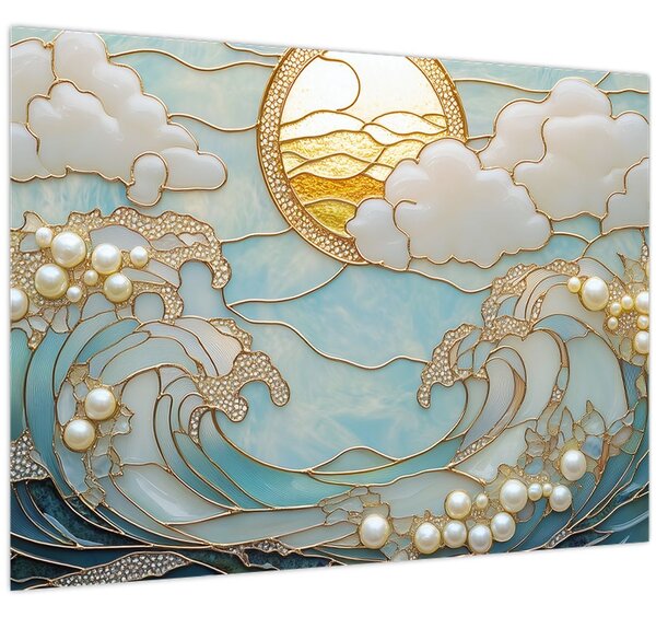 Obraz - 3D perly v oceánu (70x50 cm)